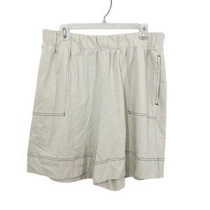 Free People FP Beach Cream Baggy Loose Shorts Pull On Lagenlook Artsy Size Large